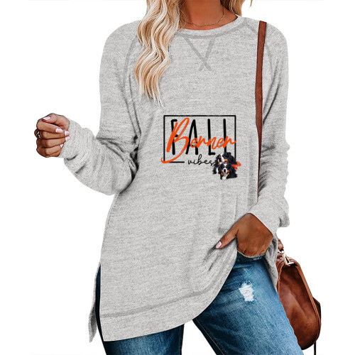 D˙Bern Designe open shoulder Berner sweatshirt light grey
