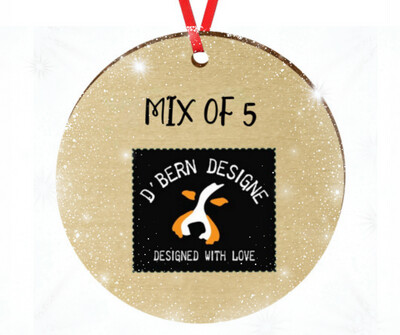 D´Bern Designe round wooden ornament MIX OF 2-5
