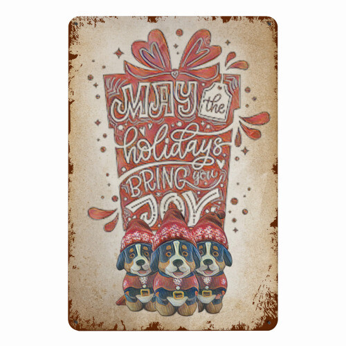 D˙Bern Designe winter joy  vintage tyntyp tinplate  30 x 20 cm / 8 × 12 Inch