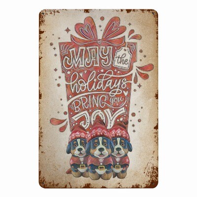 D˙Bern Designe winter joy  vintage tyntyp tinplate  30 x 20 cm / 8 × 12 Inch