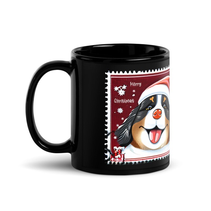 D´Bern Designe Xmas Berny black glossy Mug