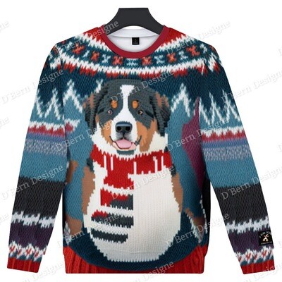 D´Bern Designe "ugly" Berner Xmas thick plush sweater