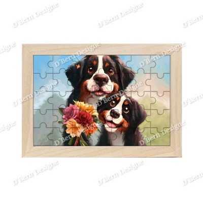 D´Bern Designe wooden Puzzle with Frame BernyfLower / 4 sizes