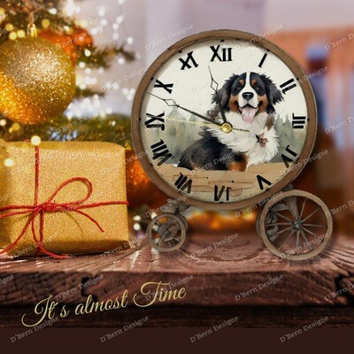 D˙Bern Designe IN and OUTside Winter  Berner ACart  metal wall clock background in COLORS