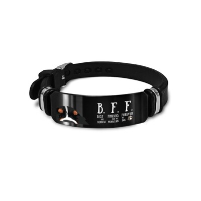 D´Bern Designe Bernese BFF silicone bracelet B/ silicone and stainless steel