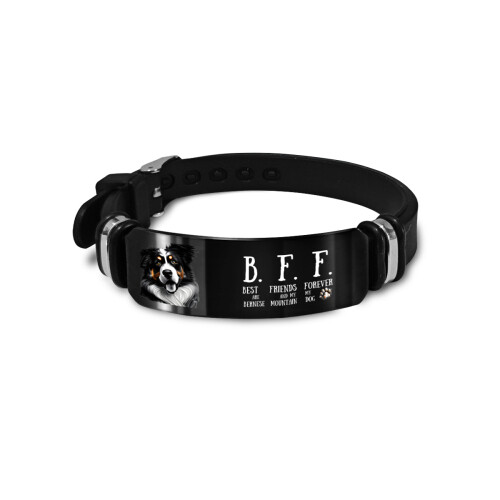 D´Bern Designe Bernese BFF silicone  bracelet E/ silicone and stainless steel