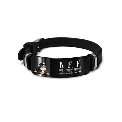 D´Bern Designe Bernese BFF silicone bracelet R/ silicone and stainless steel