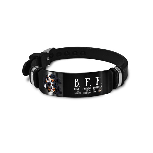 D´Bern Designe Bernese BFF silicone  bracelet R/ silicone and stainless steel