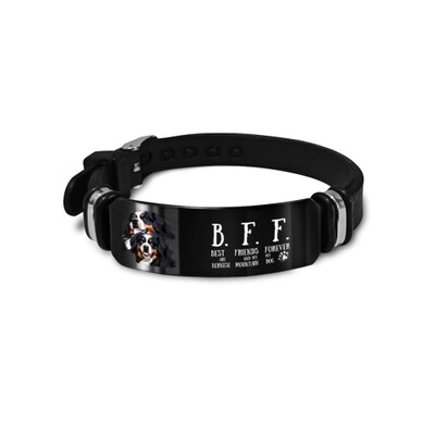D´Bern Designe Bernese BFF silicone bracelet R/ silicone and stainless steel