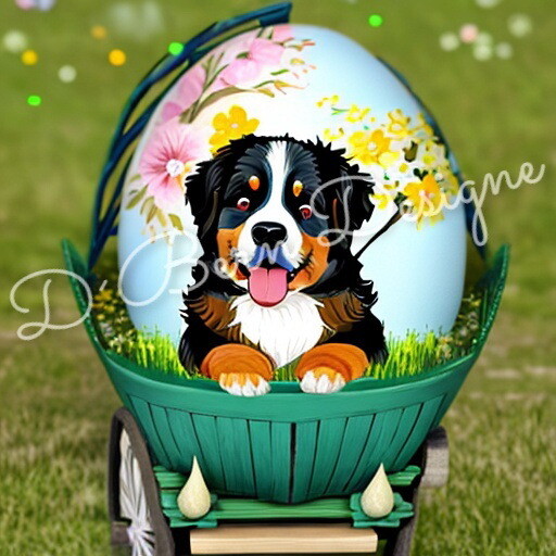 D˙Bern Designe Berner Easter egg on cart1 wooden