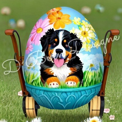D˙Bern Designe Berner Easter egg on cart wooden