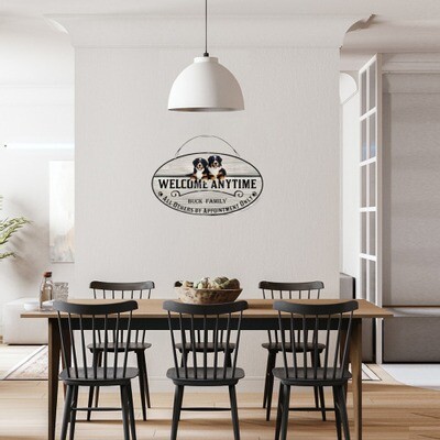 D˙Bern Designe Berner welcome funny ,light wood grey, metal sign in COLORS