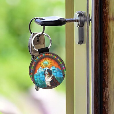 D´Bern Designe Key chain leather round