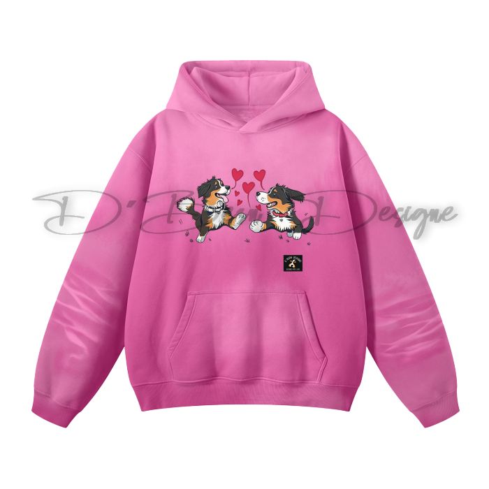 ​D´Bern Designe high quality monkey washed dryed fleece hoodie  ( in rose &amp; camel color )