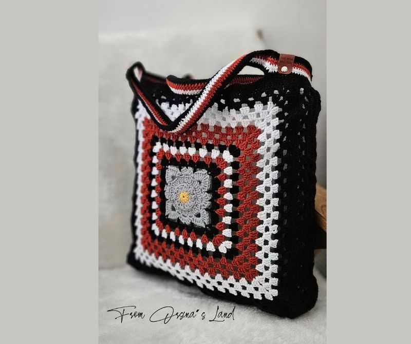 D˙Bern Designe handmade crochet Bernese  bag 35 x 40 cms