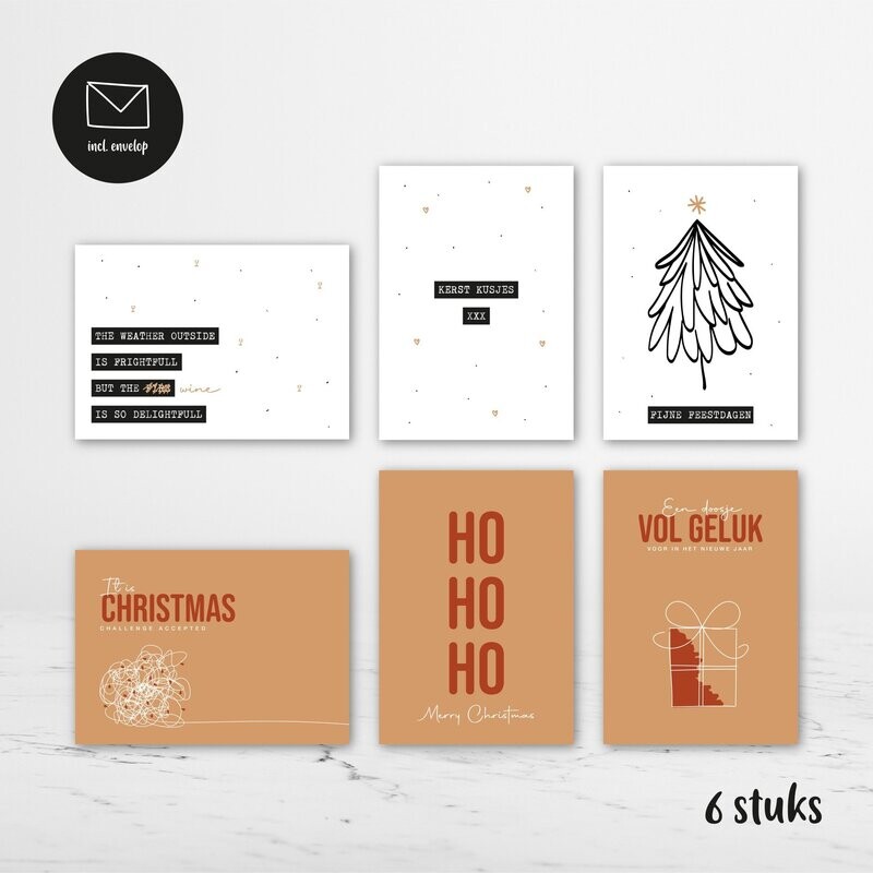 Kerstkaarten SET | Kaart (6 stuks)