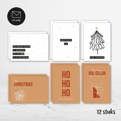 Kerstkaarten SET | Kaart (12 stuks)