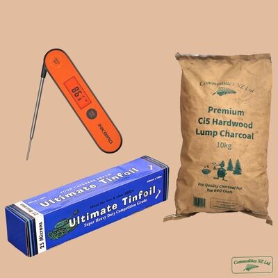 Combo Deal 3 - Ultimate Tin Foil, Inkbird Thermometer & Charcoal