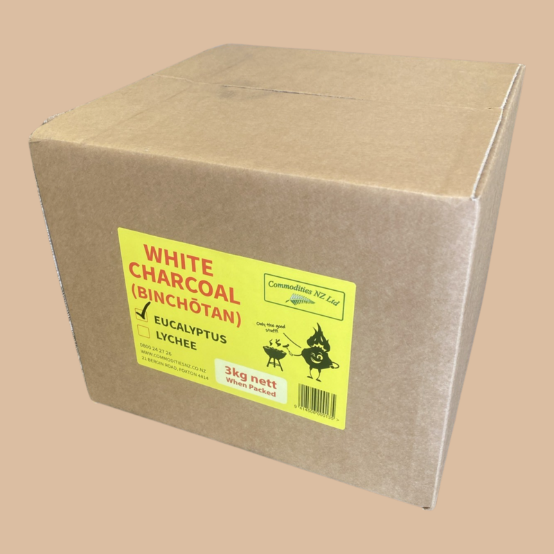 Commodities NZ Binchōtan (White Charcoal) Eucalyptus 3kg