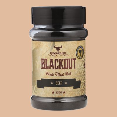 Rum and Que Blackout 220g Shaker Rum and Que Blackout 220g Shaker
