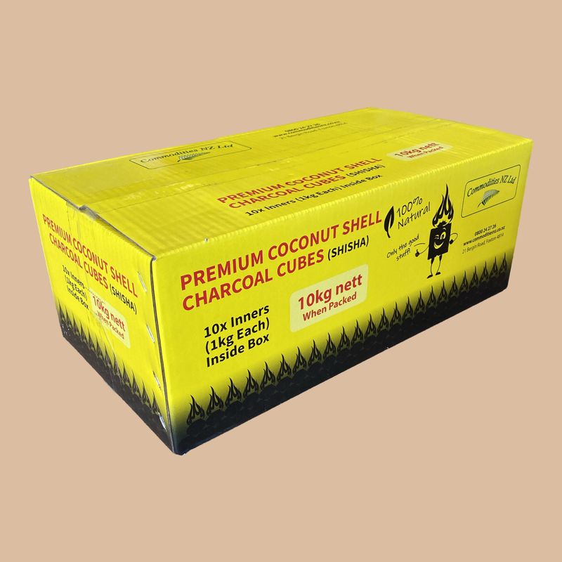 Commodities NZ Shisha Cubes 10kg (10x 1kg inners containg 72pcs)