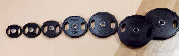 Gummischeibe, 12eckig, 2 Griffe,   1,25kg  (rubber disc, with grip)