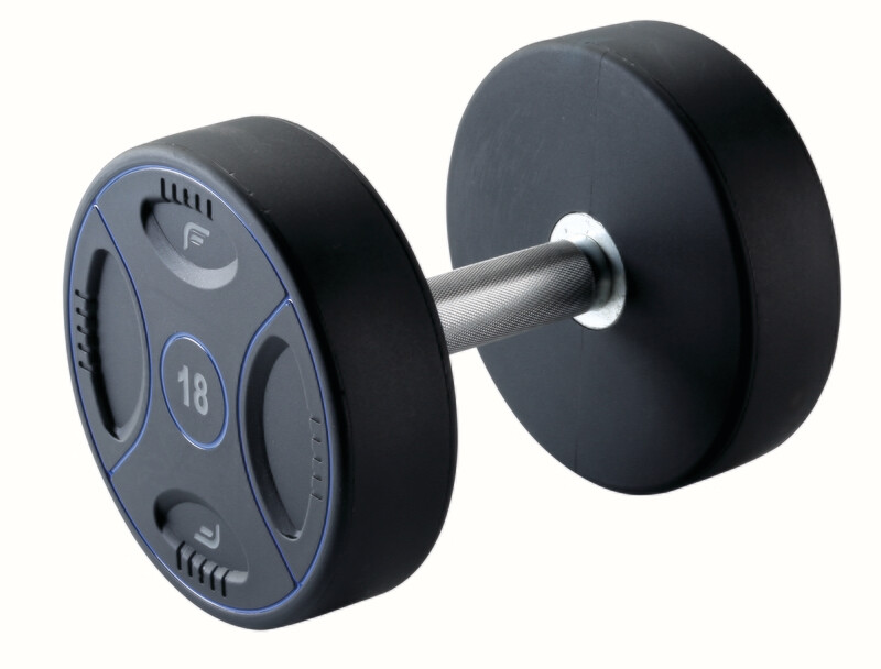 Polyurethan Hanteln von 2 kg - 60 kg (Steigerung 2 kg  / 2,5 kg) blaue Stripe-Line