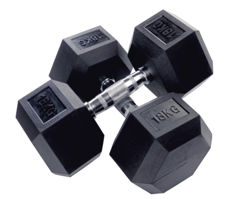 Hexagonhantel (Profi) gummiert von 1 kg - 40 kg ( 1kg Steigerung)