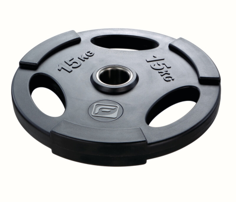 Polyurethan Olympic Hantelscheiben schwarz mit Griff