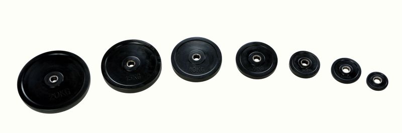 Gummierte Hantelscheiben schwarz 30mm