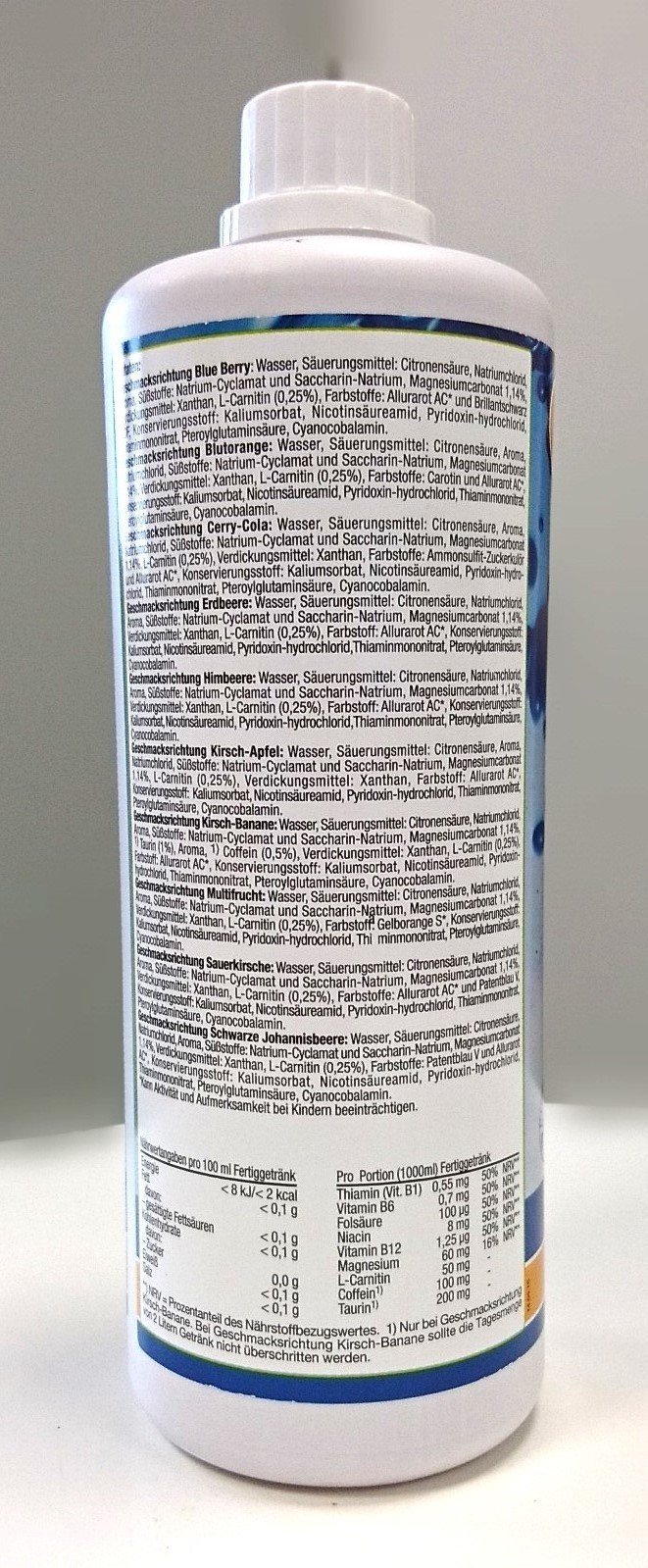 Zero Sugar Mineral-Getränke-Konzentrat 1 L -Flasche | Zuckerfrei