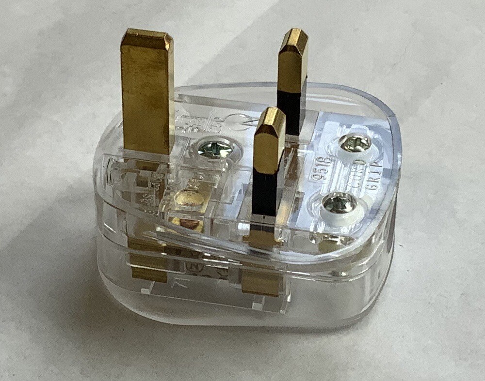 Clear Bodied Uk Mains Plug