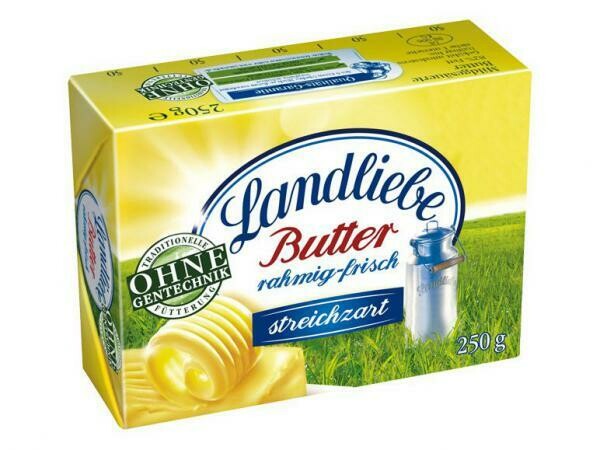 Landliebe Creamy Fresh Butter (Rahmig-Frisch) 8.8 oz (250g)