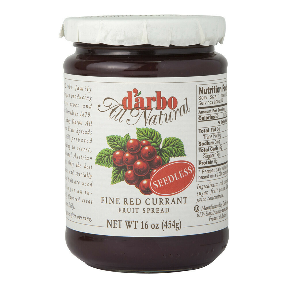 Darbo (D'arbo) Fine Red Currant Preserves 16 oz (454g)