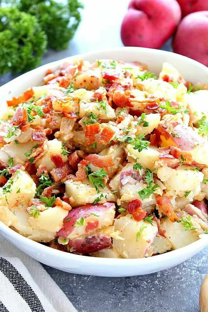 German Red Potato Salad with Chopped Bacon