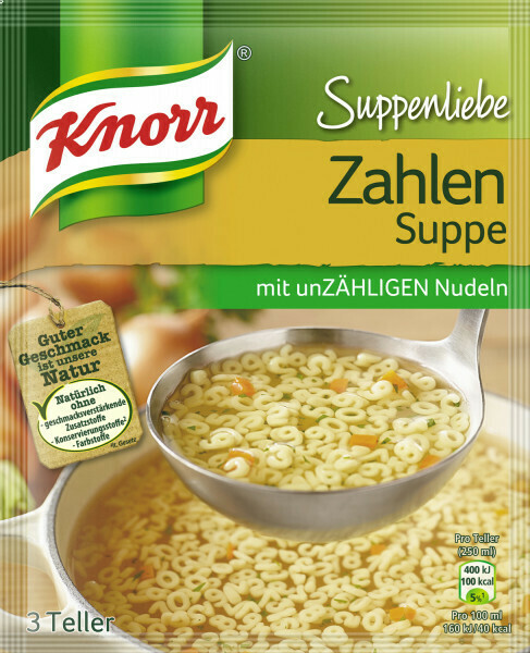 Knorr Numbers Soup (Suppenliebe Zahlensuppe) 3 oz (84g)
