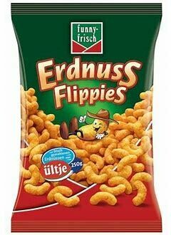 Funny Frisch Peanut Flavored Puffs (Erdnuss Flippies) 8.8 oz (250g)