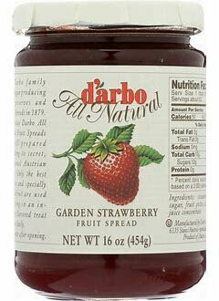 Darbo (D'arbo) Strawberry Preserves 16 oz (454g)