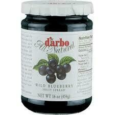 Darbo (D'arbo) Wild Blueberry Preserves 16 oz (454g)
