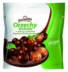 Jutrzenka Hazelnuts in Dark Chocolate (Orzechy Laskowe w Ciemnej Czekoladzie) 
 2.8 oz (80g)