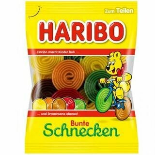 German Haribo Fruit and Cola Wheels (Bunte Schnecken) 6.2 oz (175g)