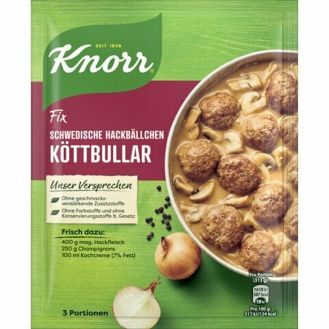 Knorr Fix Swedish Meatballs (Schwedische Hackbällchen Köttbullar) Mix 1.7 oz (49g)