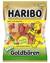 German Haribo Sour Golden Bears (Saure Goldbären) 7 oz (200g)