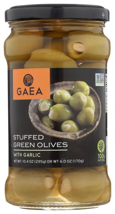 Gaea Garlic Stuffed Green Olives 6 oz (170g)