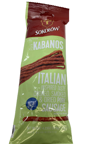 Sokolow Pork Italian Kabanos Package 4.2 oz (120g)
