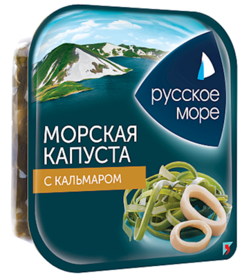 Russkoye More Seaweed Salad with Calamari 7 oz (200g)