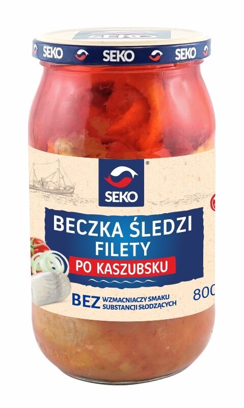 Seko Herring Fillets in Oil Kashubian Style (Beczka Sledzi Filety po Kaszubsku) 19.4 oz (550g)