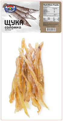 Dried Salted Pike Fillet Sticks (Щюка Соломка) 1.4 oz (40g)