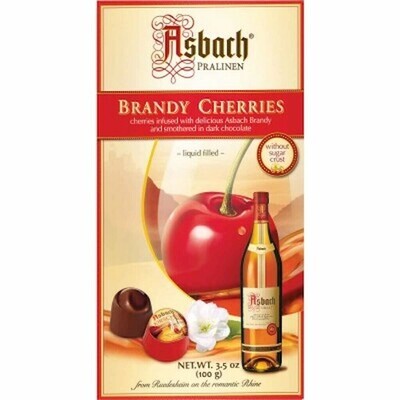 Asbach Dark Chocolate Brandy Pralines with Cherries Box 3.5 oz (100g)