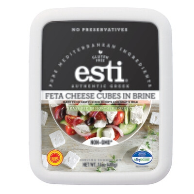 Esti Greek Feta Cheese Cubes in Brine (Sheep's Milk) 14 oz (400g)